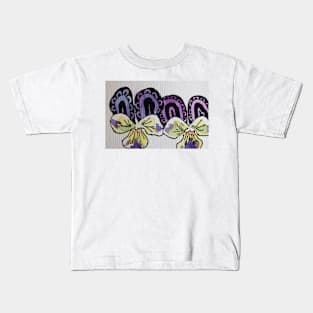 Abstract Purple Viola Watercolor Painting Kids T-Shirt